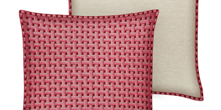 Palais Kussen Janis Bordeaux & Roze afm. 45x45cm met piping