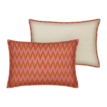 Palais Kussen Rosita Oranje & Roze afm. 60x40cm met piping