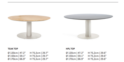 SUNS tuinmeubelen Grado | Tuintafel | Teak blad | Camel Sand Frame