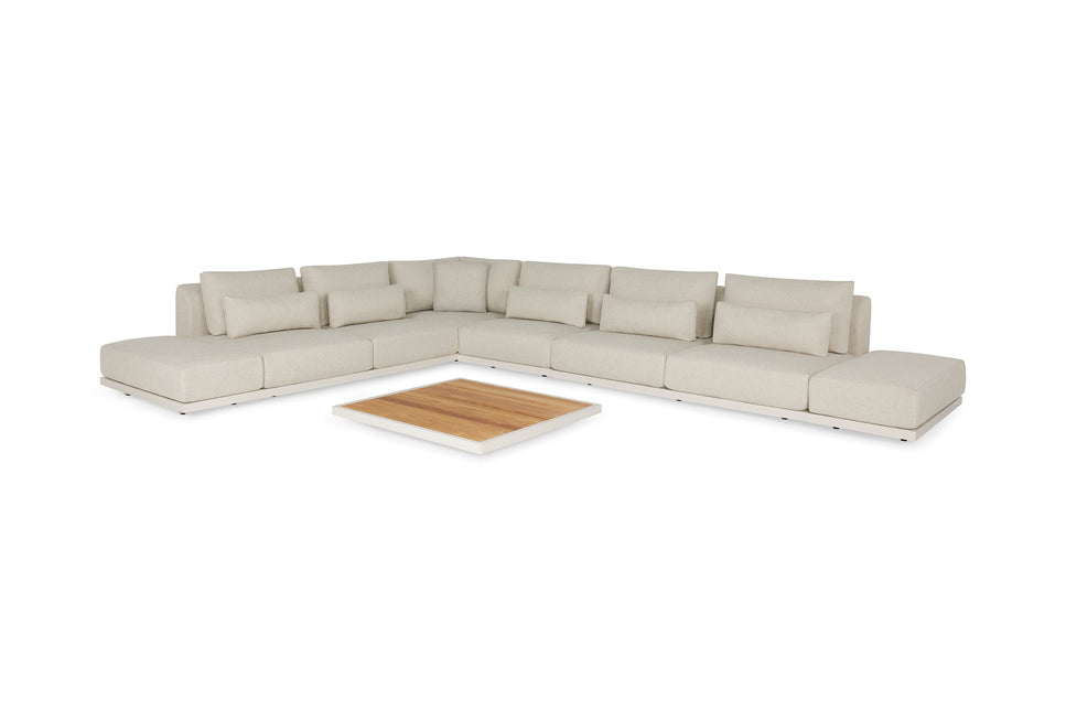 SUNS tuinmeubelen Kota Loungeset | Grote Hoekopstelling | Camel Sand Frame