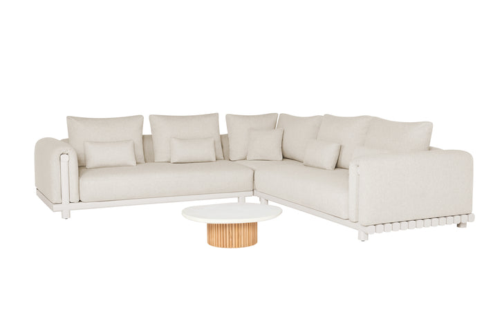 SUNS tuinmeubelen Lucia | Lounge Set | Hoekopstelling Klein | Camel Sand Frame