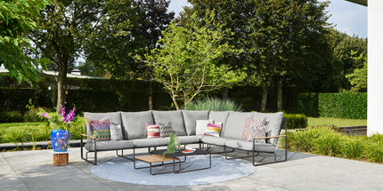 SUNS tuinmeubelen Merano | Lounge Set | Kleine Hoekopstelling | Matt Royal Grey Frame