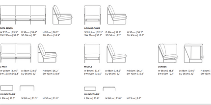 SUNS tuinmeubelen Merano | Sofa Set | Camel Sand Frame