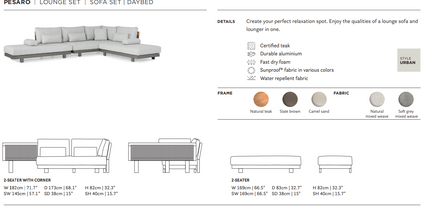 SUNS tuinmeubelen Pesaro | Lounge Set | Hoekopstelling