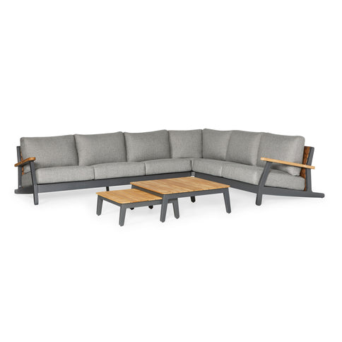 SUNS tuinmeubelen Siena | Loungeset | Hoek Opstelling | Matt Royal Grey Frame