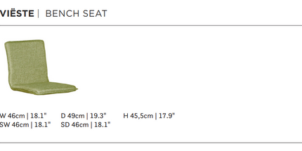SUNS tuinmeubelen Viëste | Losse tuinbank zitting