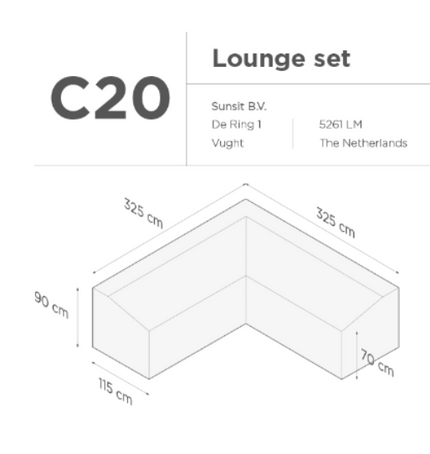 Suns |  Beschermhoes voor loungeset | Grijs | C20