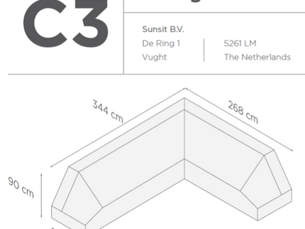 Suns |  Beschermhoes voor loungeset | Grijs | C3