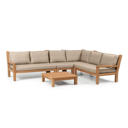 Garden Teak tuinmeubelen St. Tropez Loungeset | Hoekopstelling | Groot