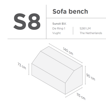 SUNS tuinmeubelen Suns | Beschermhoes voor loungestoel | Grijs | S8