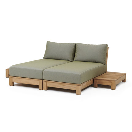 Wolfwood tuinmeubelen James Loungeset | Daybed incl. 2 bijzettafels