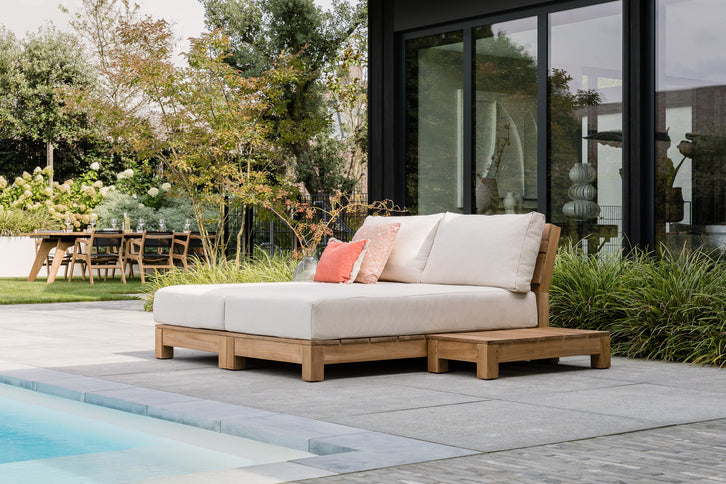 Wolfwood tuinmeubelen James Loungeset | Daybed incl. 2 bijzettafels